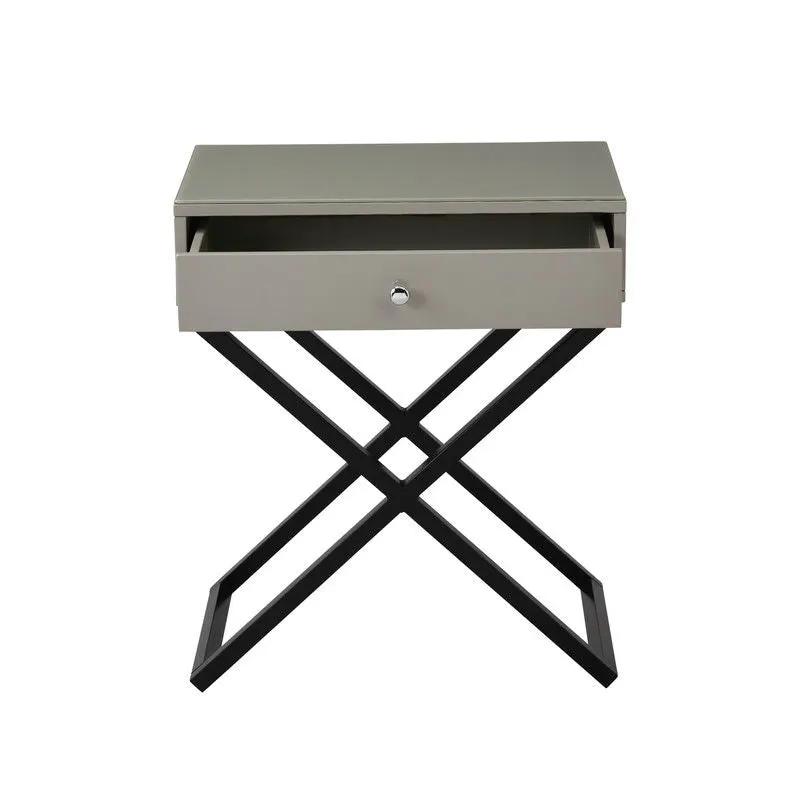 Koda - End Side Table Nightstand, Drawer And Cross Base by HouseOfZazla