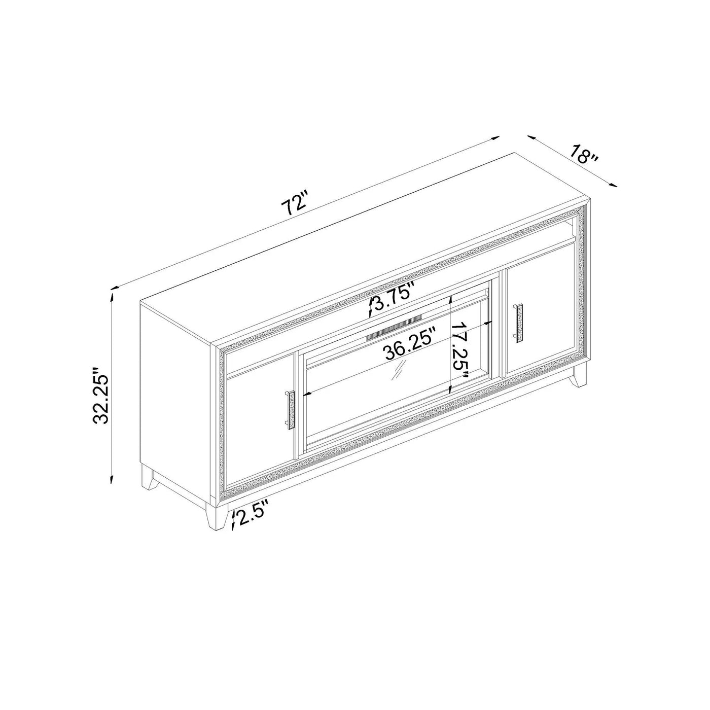 Almera - Fireplace With Adjustable Temperature And LED Options by Unique Piece Furniture