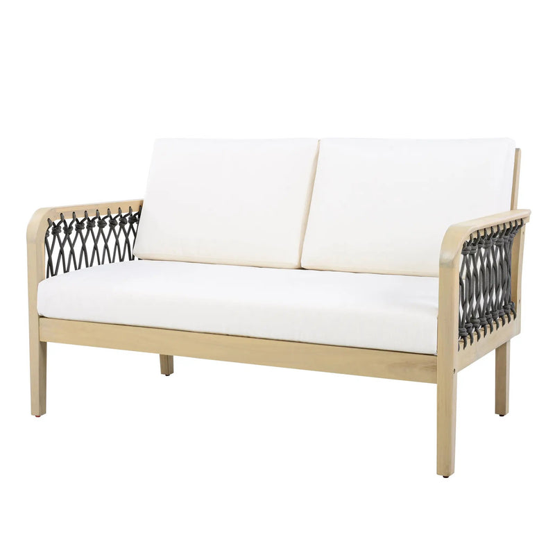 4-Piece Acacia Wood Outdoor Patio Furniture Set by HouseOfZazla