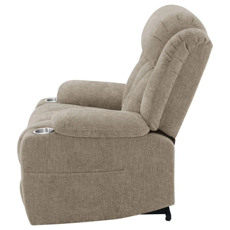 Houston Upholstered Power Lift Recliner Chair Camel by Unique Piece Furniture