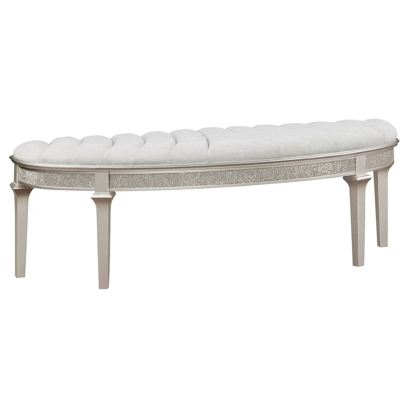 Colwood - Upholstered Curved With Channel Tufting And Slender Tapered Legs - Silver Gray by HouseOfZazla