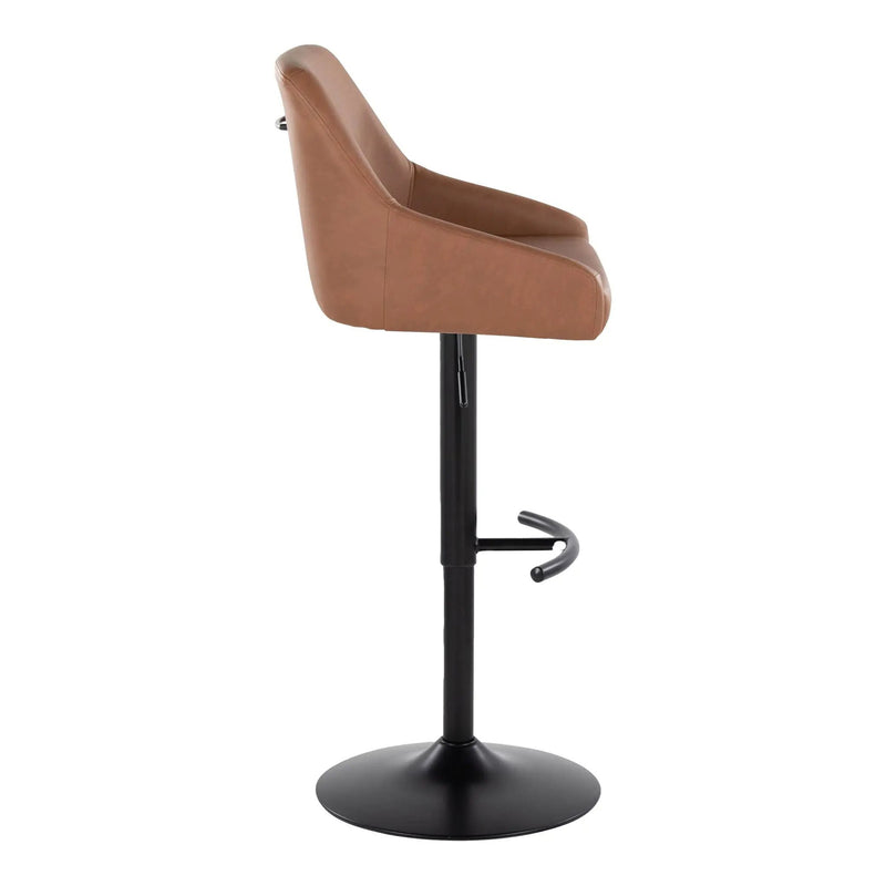 Hannah - Transitional Adjustable Barstool With Swivel With Rounded T Footrest (Set of 2) by Unique Piece Furniture