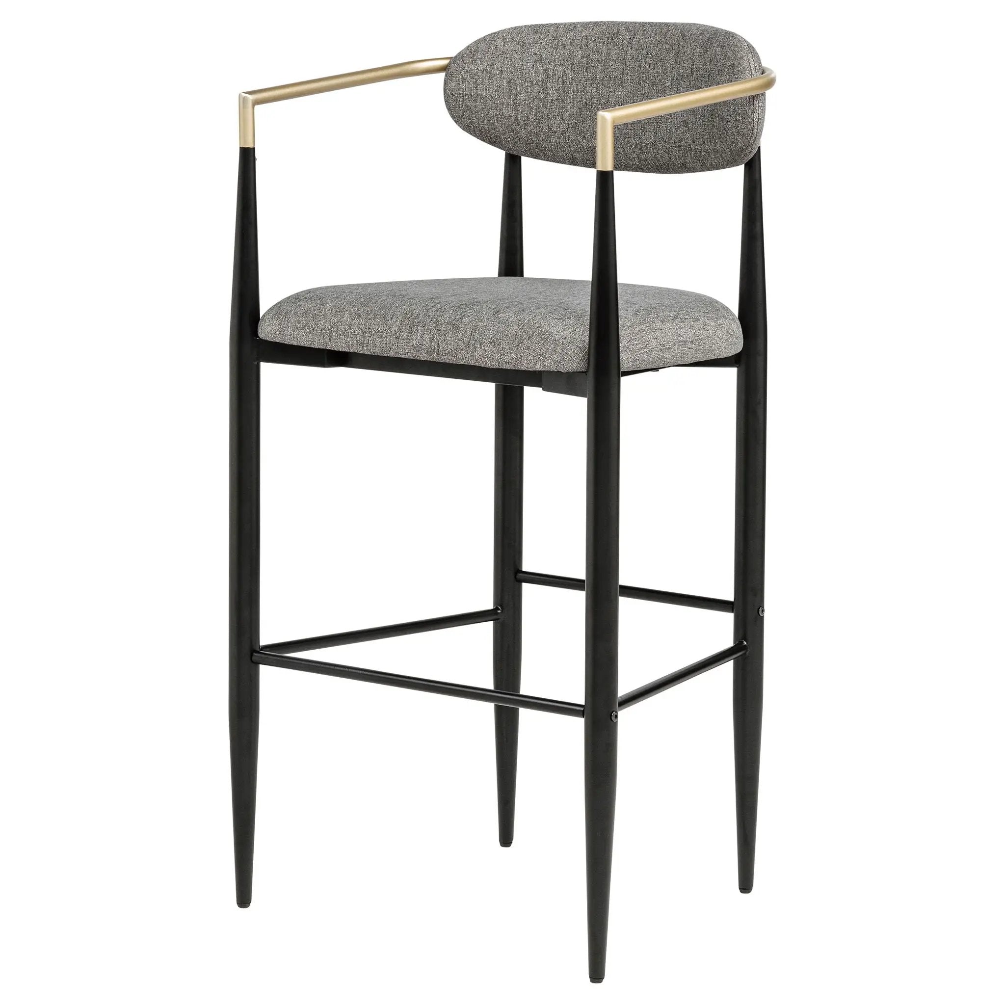 Tina Fabric Upholstered Bar Chair Dark Grey (Set of 2) by Unique Piece Furniture