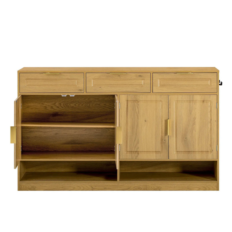 U-Style Farmhouse Sideboard with 3 Drawers & 4 Doors by HouseOfZazla