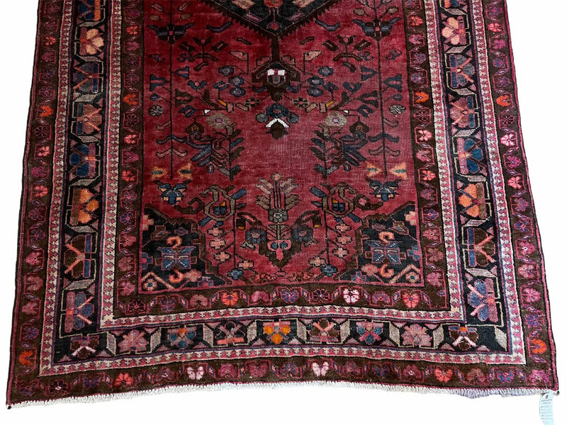 5.5 X 10 Handmade Wool Tribal Gallery Rug Wide Runner Corridor Rug Floral Red by Jewel Rugs
