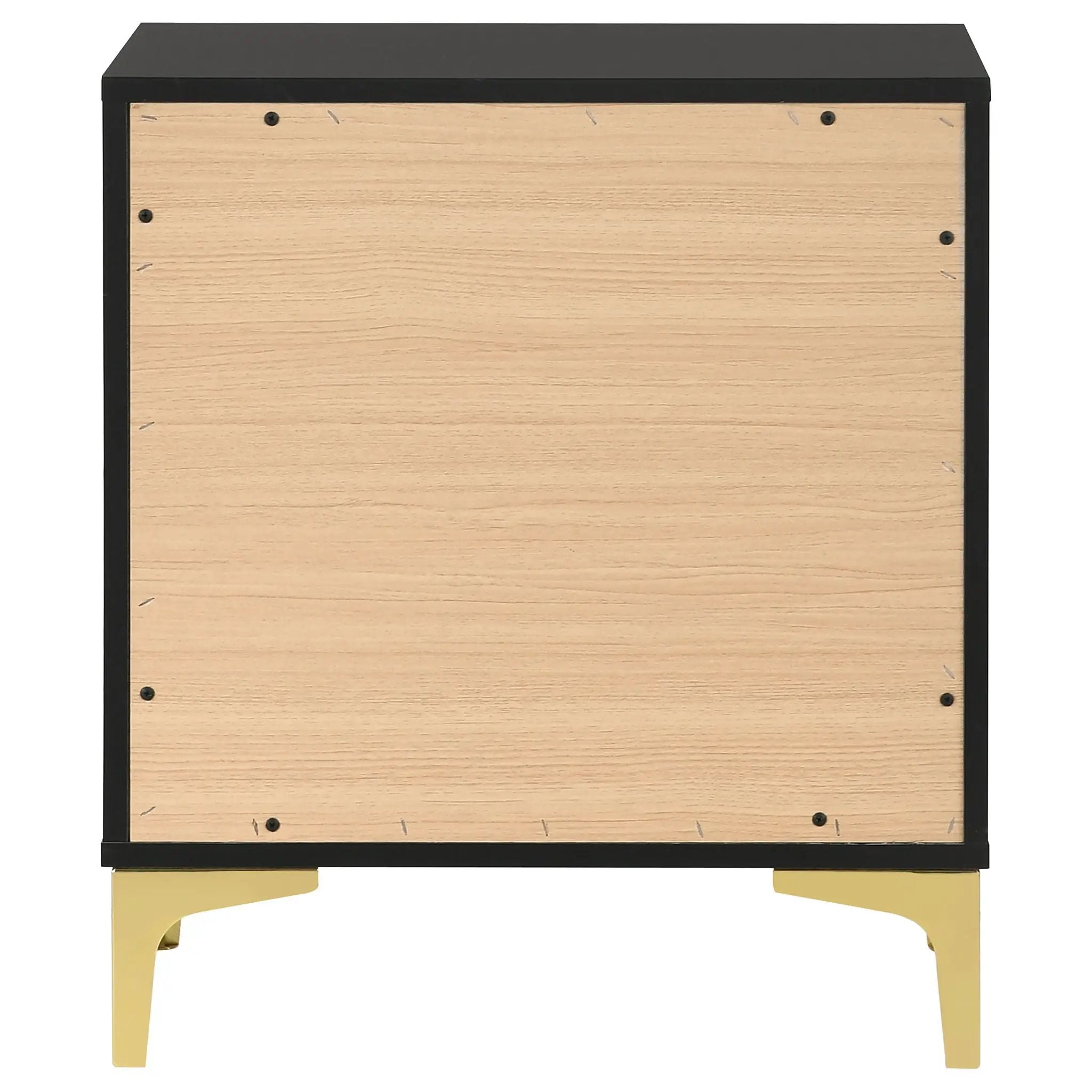 2 Drawer Rectangular Nightstand - Black