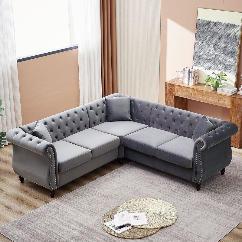 Streamline Modern L-Shaped Corner Sofa by HouseOfZazla