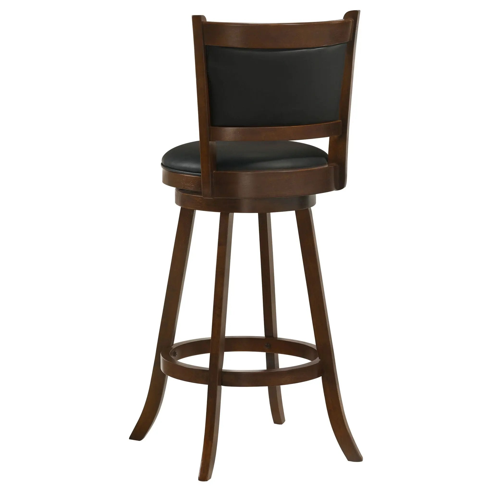 Swivel Stool With Upholstered Seat (Set of 2) - Black / Brown by HouseOfZazla
