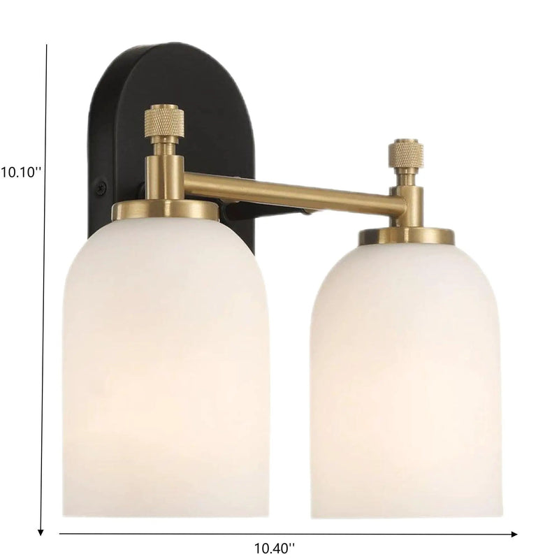 Vortex - 2 Lights Vanity In Style For Over Bathroom Mirror Wall Sconce - Black / Gold / White by Unique Piece Furniture