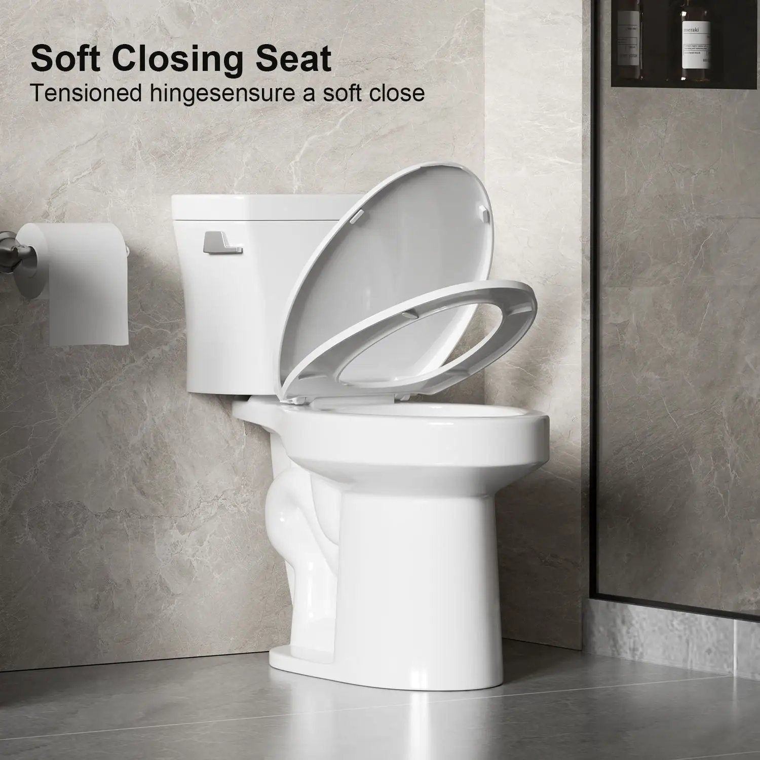 Gloss 2 Piece Toilet With 1.28 Gpf Tornado Flush, Rimless Bowl, Soft Closing Seat - Gloss White by HouseOfZazla