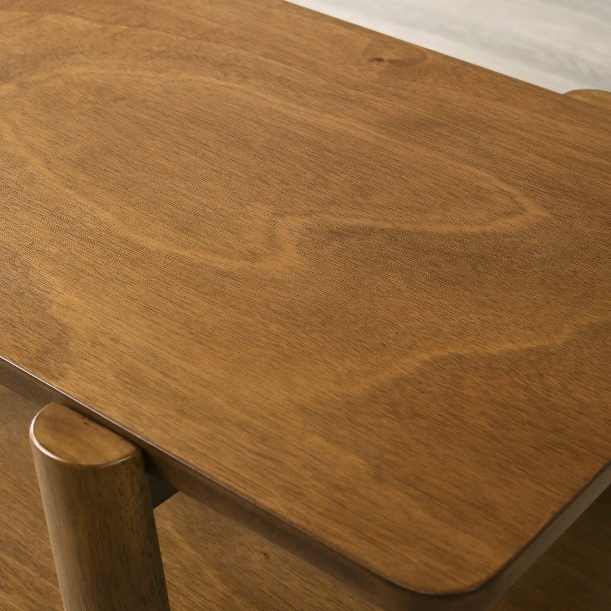 Metz - Mid-Century Modern Wood Shelf 3 Piece Coffee Table Set - Walnut by HouseOfZazla