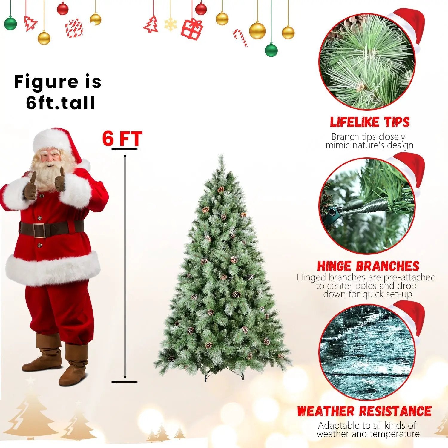 8 Ft The Full-Bodied Pre-Decorated Pinecone Christmas Tree by HouseOfZazla