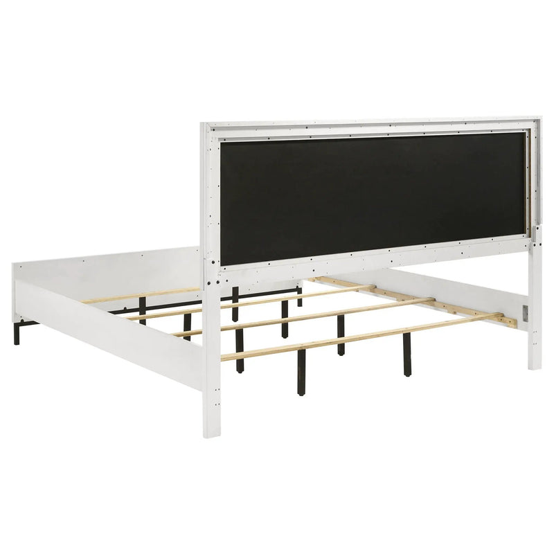 Sonora Eastern King Upholstered Panel Bed White by Unique Piece Furniture
