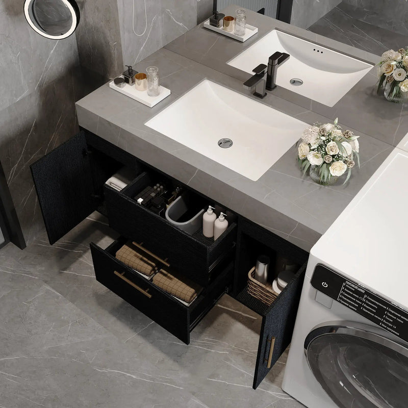 39.4 Inches Single Contemporary Floating Bathroom Vanity by HouseOfZazla