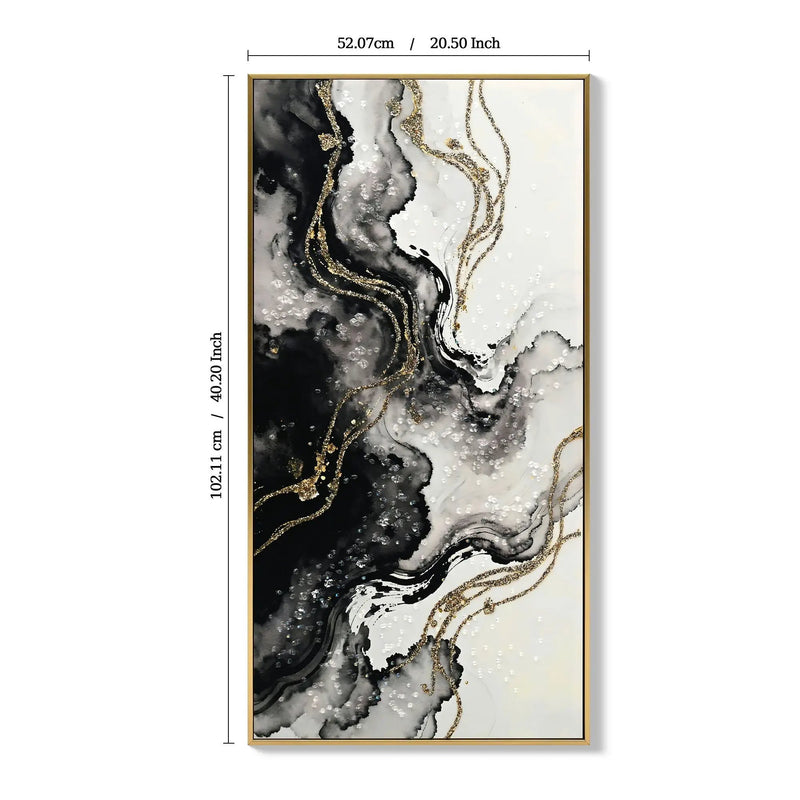 Large Framed And Abstract Wall Art, Minimalist Canvas Prints (Set of 2) - White / Black by Unique Piece Furniture