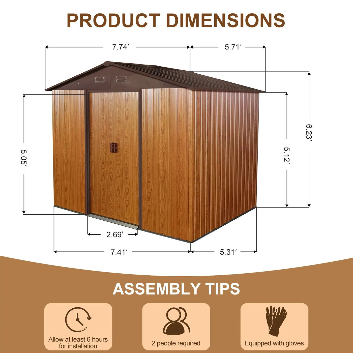 Outdoor Metal Storage Shed With Floor Base by HouseOfZazla