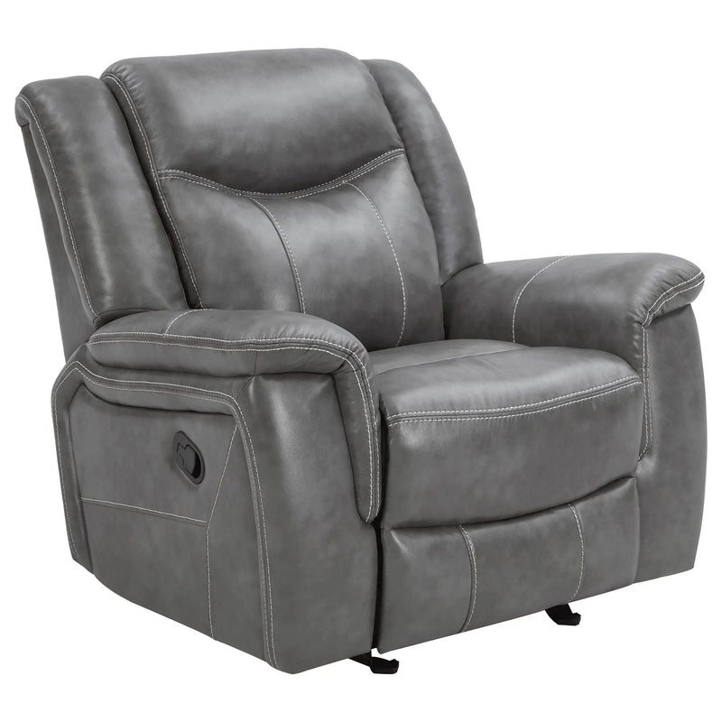 Encino - Upholstered Padded Arm Glider Recliner - Gray by Unique Piece Furniture