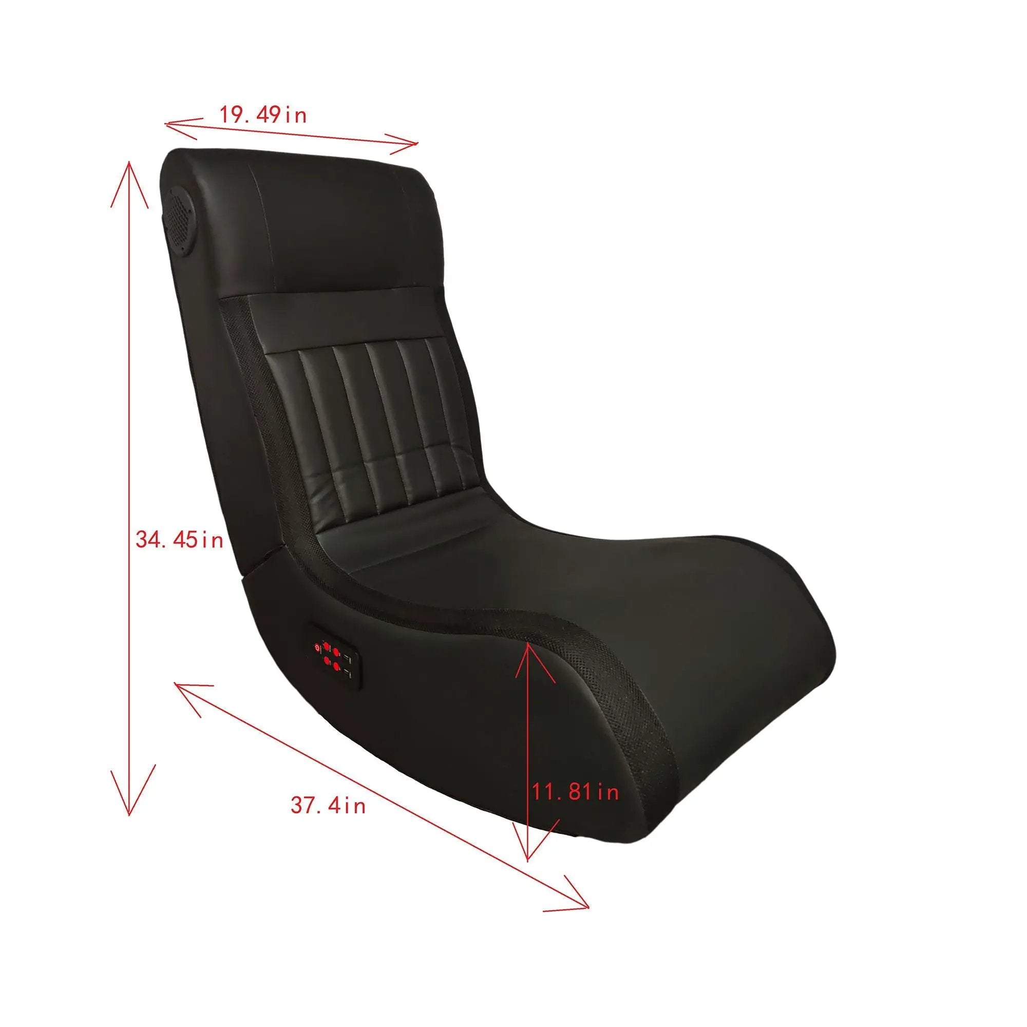 Foldable Gaming Chair With Onboard Speakers, LED Strip Lighting, Bluetooth, Vibration Massage, USB Charging Port - Black by HouseOfZazla
