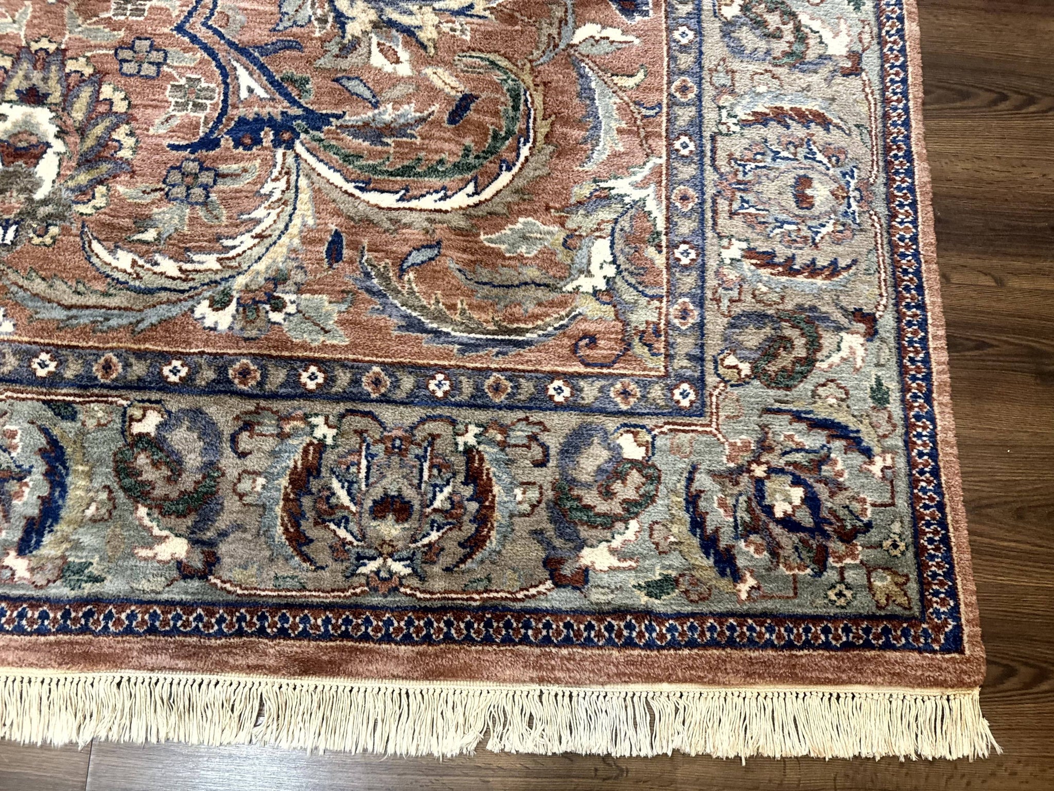 Indo Persian Mahal Rug 8x10, Traditional Wool Oriental Carpet, Pink by Jewel Rugs