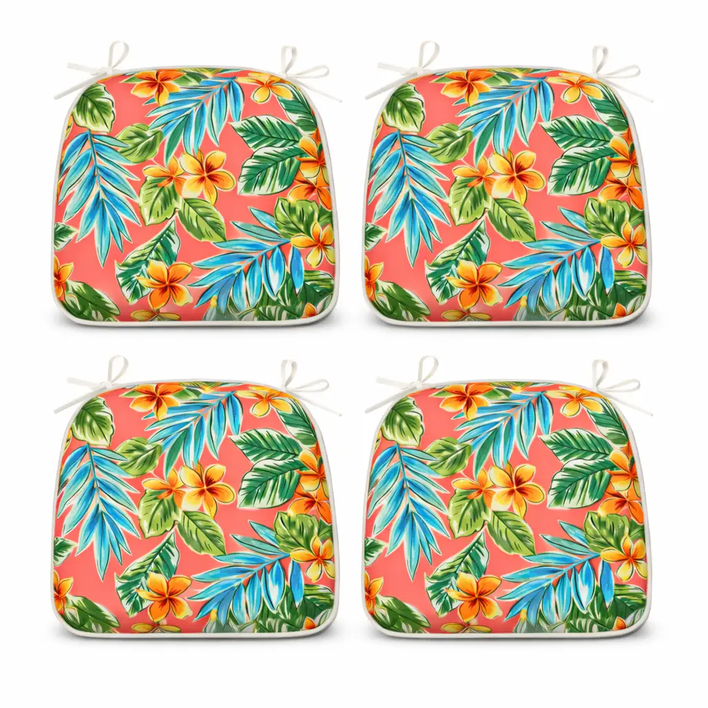 Outdoor Patio Chair Cushions, Water-Repellent U-Shape Thick Foam Seat Cushions (Set of 4) by HouseOfZazla
