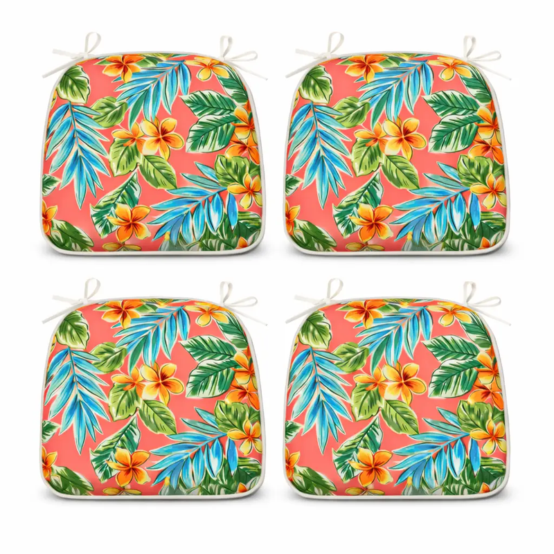 Outdoor Patio Chair Cushions, Water-Repellent U-Shape Thick Foam Seat Cushions (Set of 4) by HouseOfZazla