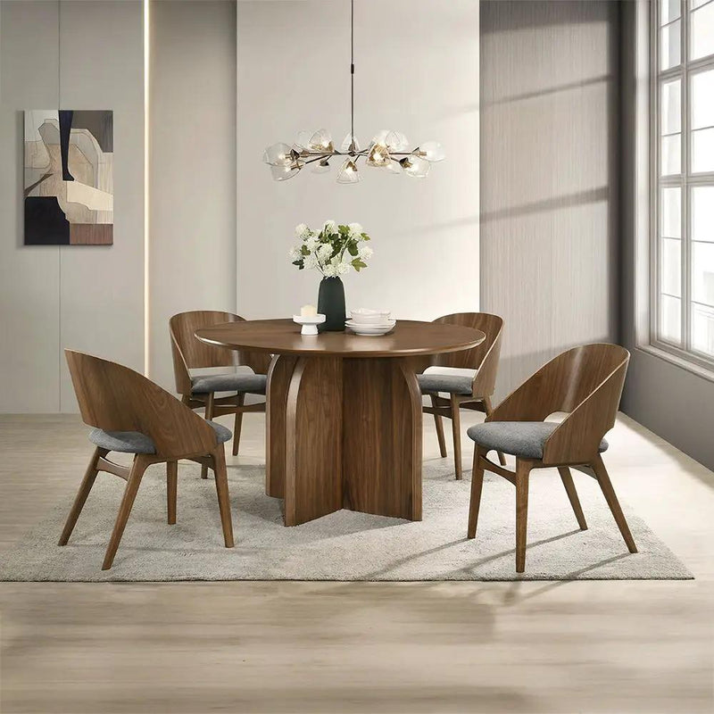 Delmon - Round Dining Table - Dark Walnut by Unique Piece Furniture