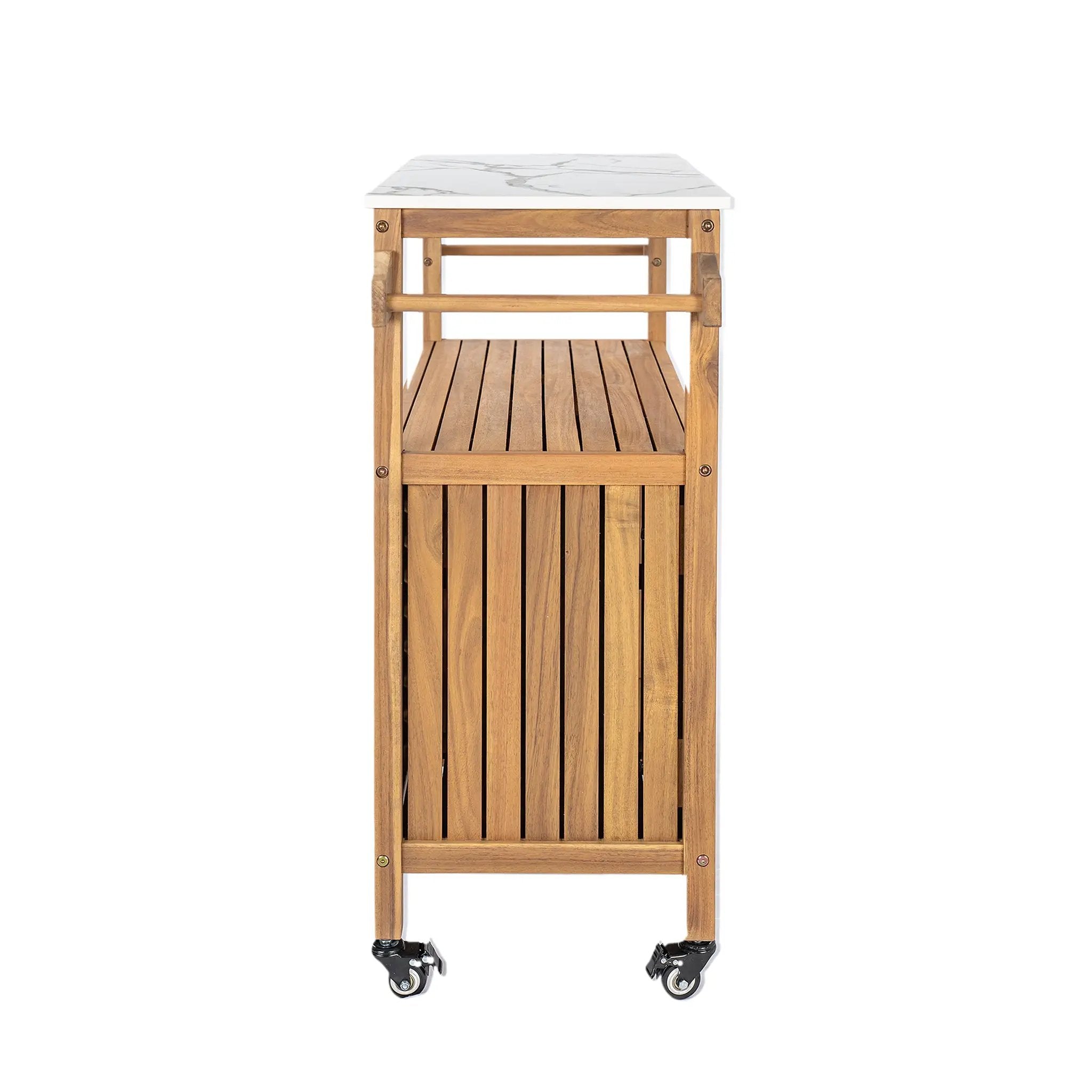 Outdoor Patio Acacia Wood Bar Cart by HouseOfZazla