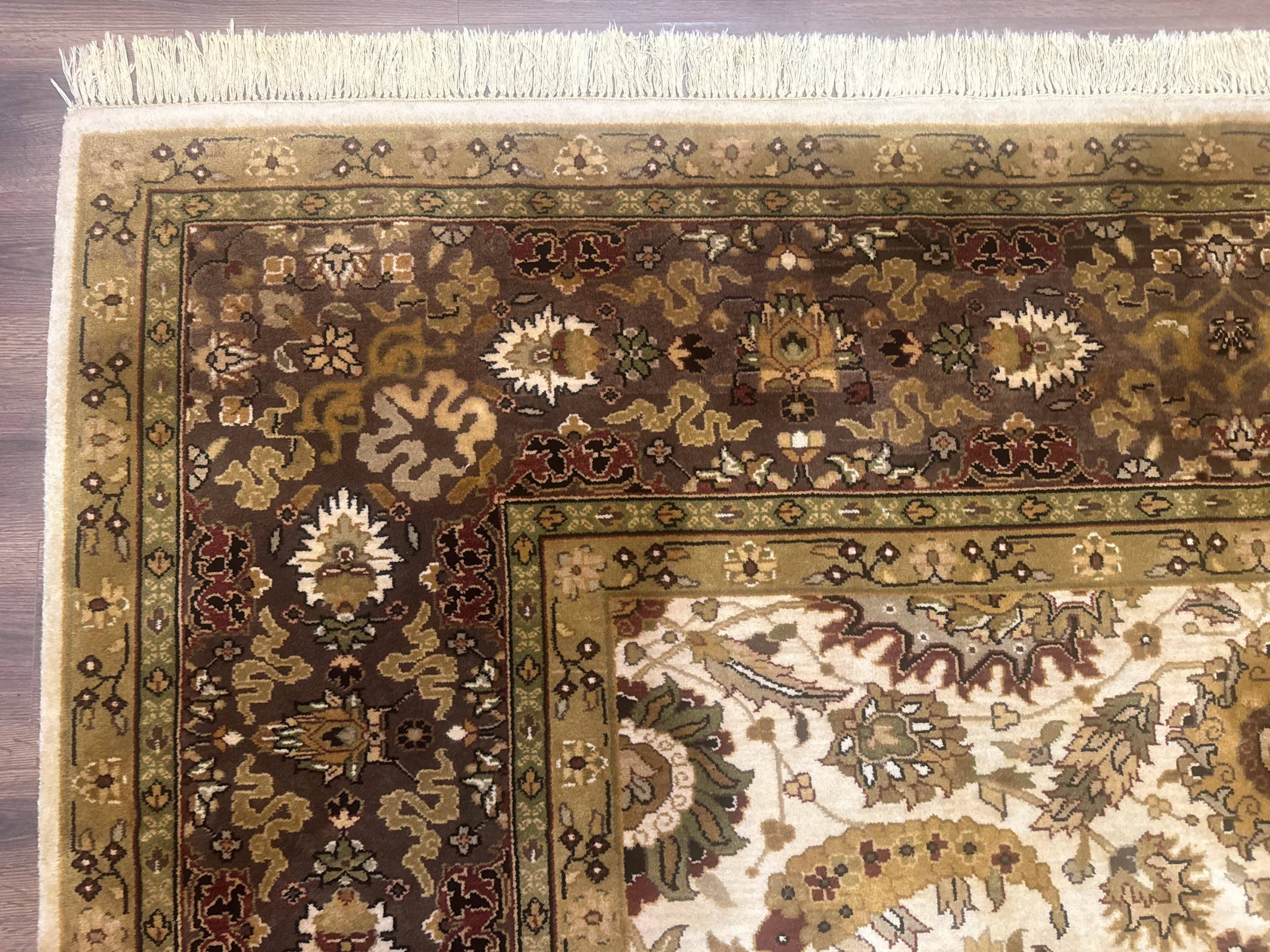 Indo Persian Mahal Rug 8x10, Floral Traditional Wool Oriental Carpet by Jewel Rugs