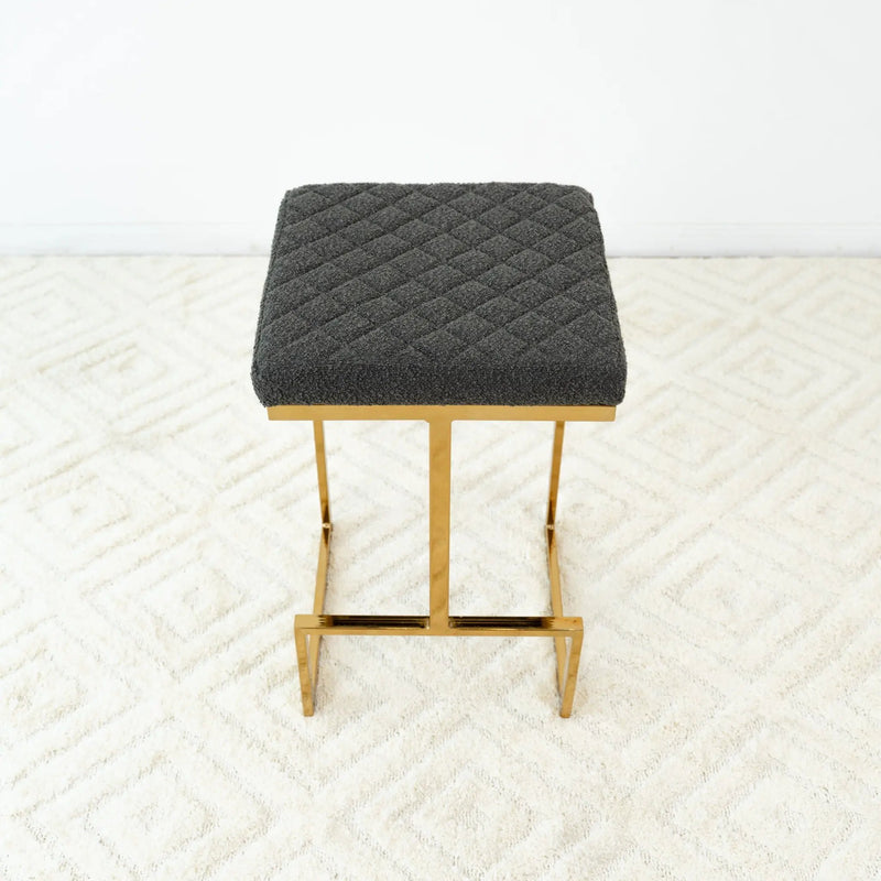 Joel - Mid Century Modern Luxury Upholstered Stool by Unique Piece Furniture