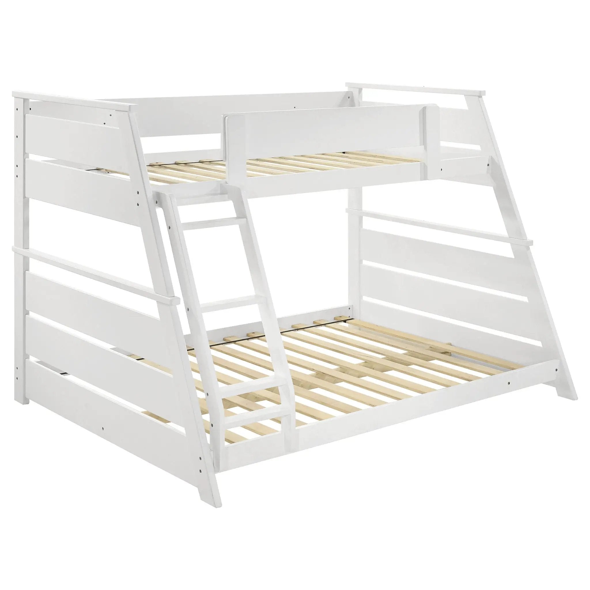 Holden Wood Veneer Twin Over Full Bunk Bed White by Unique Piece Furniture