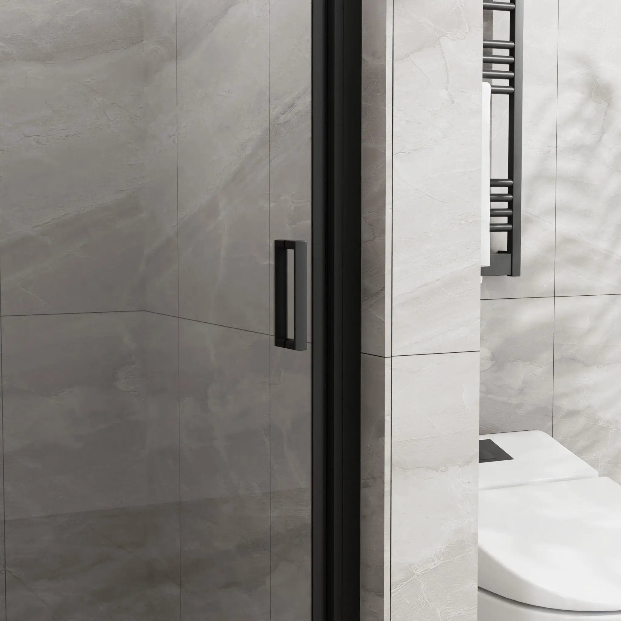 Pivot Shower Door, Tempered Glass, Semi Frameless by HouseOfZazla