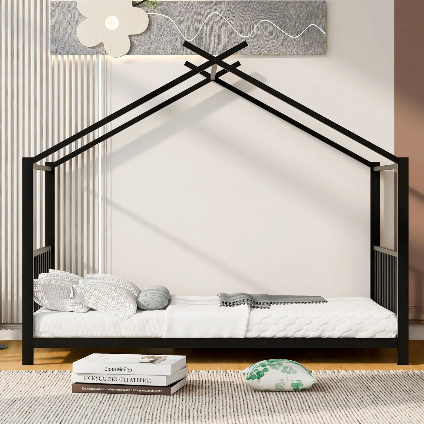 Metal House Platform Bed With Modern Design And Durable Frame by Unique Piece Furniture