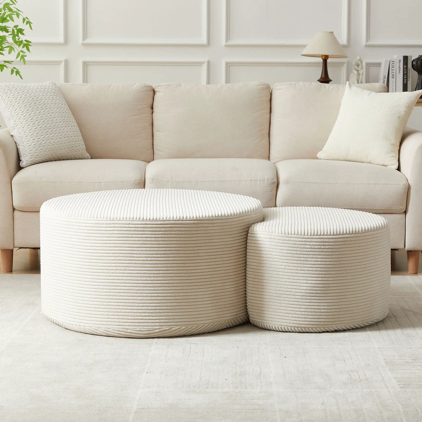 Modern Upholstered Round Coffee Table For Living Room (Set of 2) by HouseOfZazla