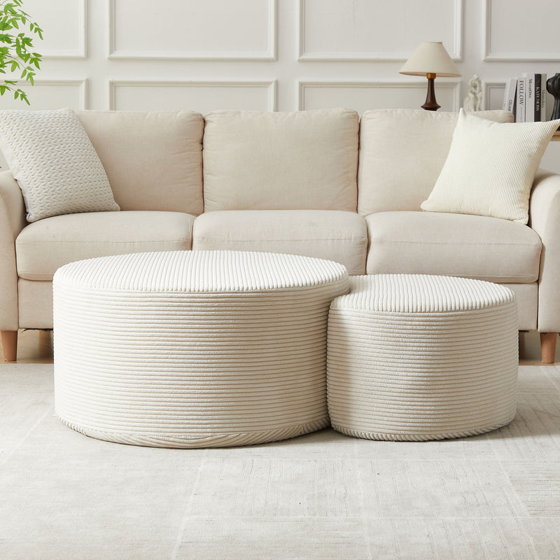 Modern Upholstered Round Coffee Table For Living Room (Set of 2) by HouseOfZazla