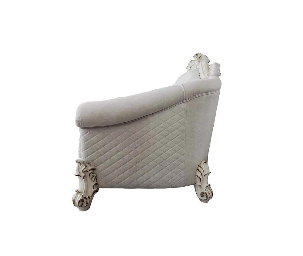 Vendome II - Sofa With 6 Pillows - Two Tone Ivory Fabric & Antique Pearl by Unique Piece Furniture