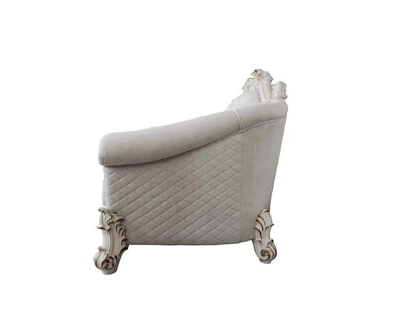 Vendome II - Sofa With 6 Pillows - Two Tone Ivory Fabric & Antique Pearl by Unique Piece Furniture