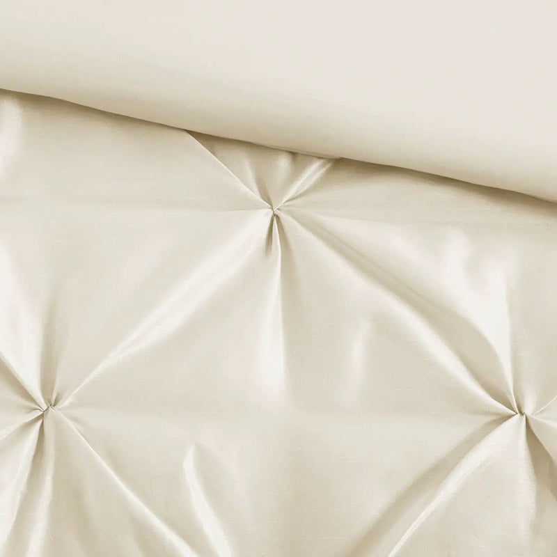 7 Piece Tufted Comforter Set Ivory Cal King by HouseOfZazla