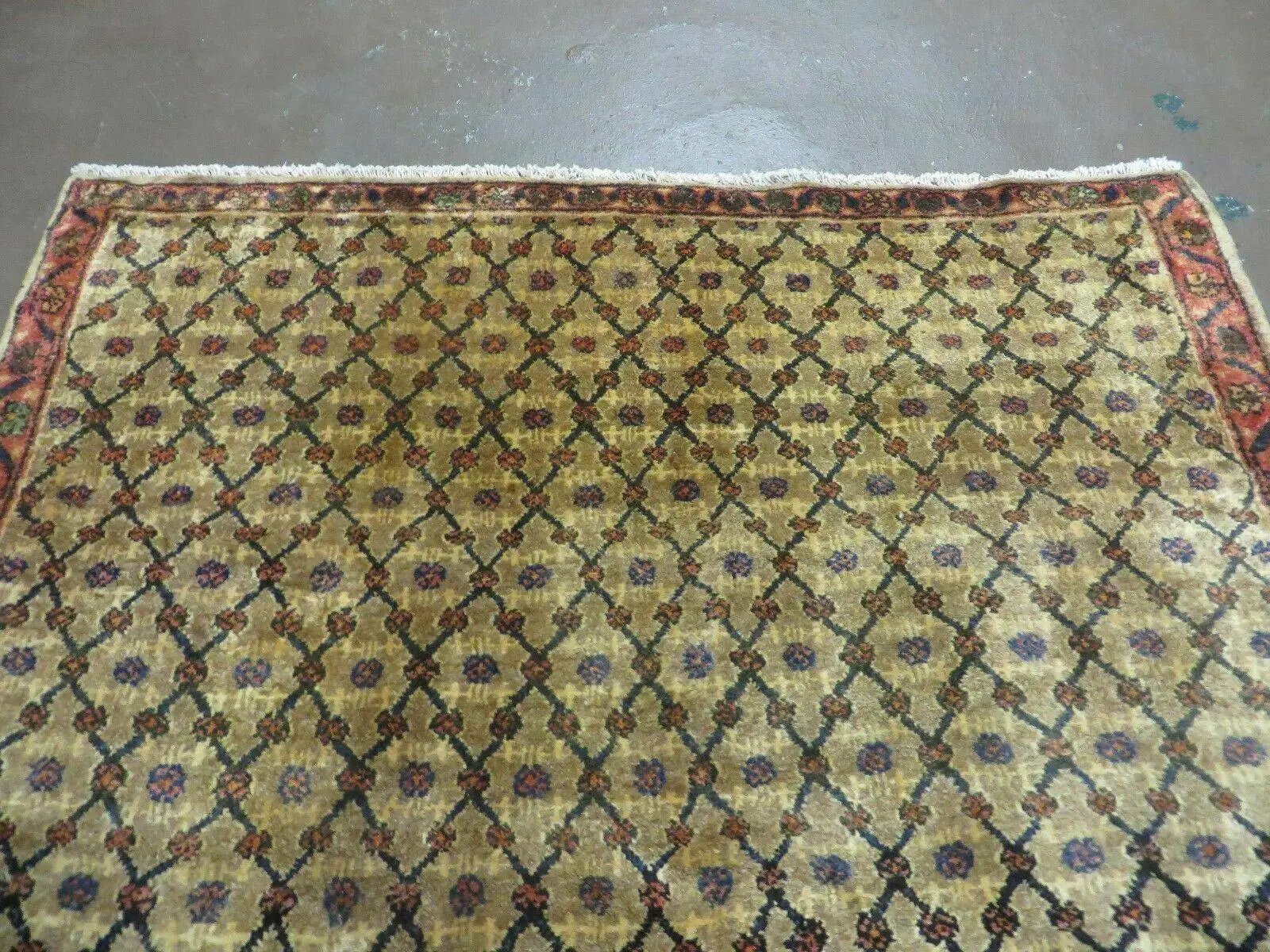 4' X 6' Handmade Indian Allover Wool Rug Camel Hair Color #119 by Jewel Rugs