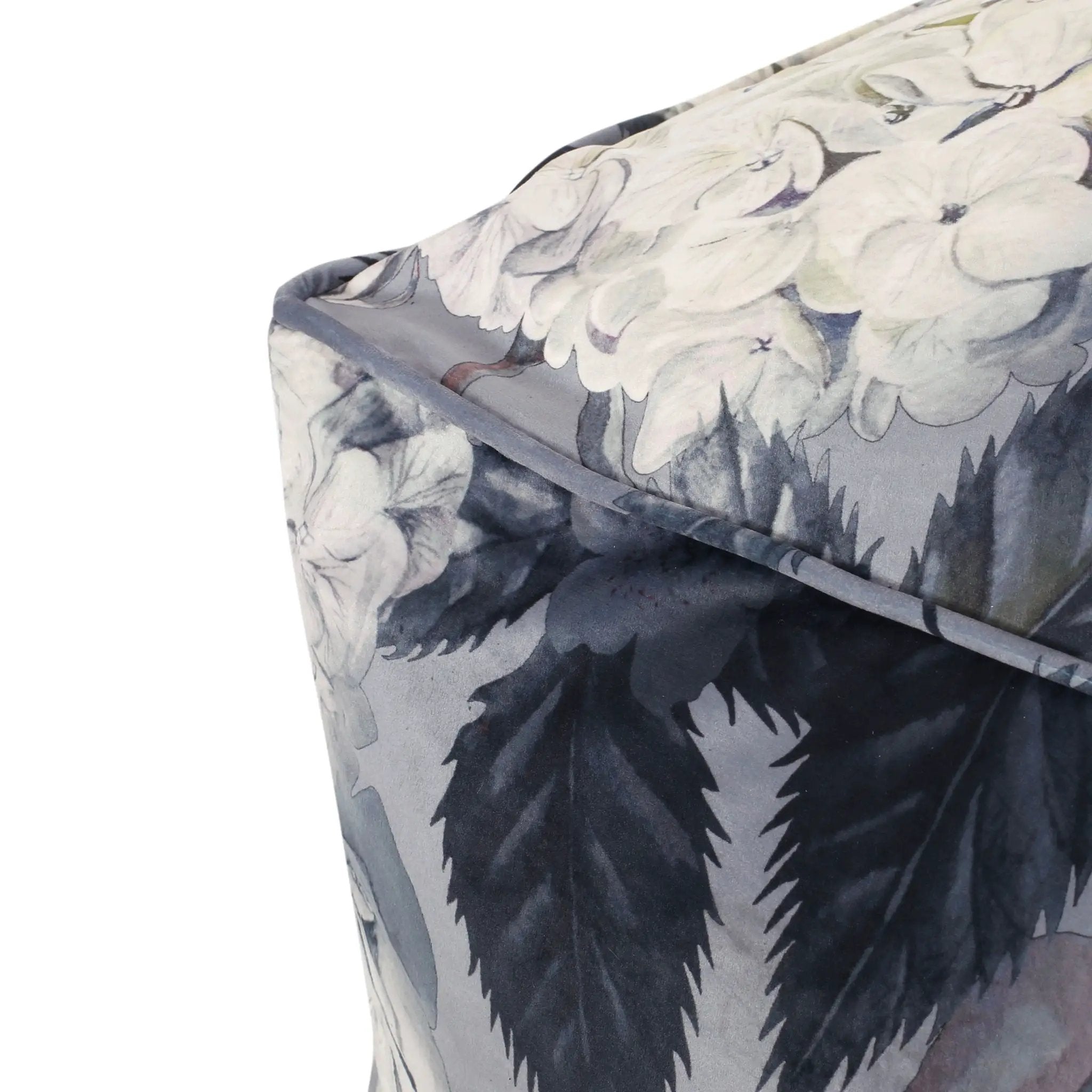 Hazel Large Square Pouf With Flower Print by HouseOfZazla