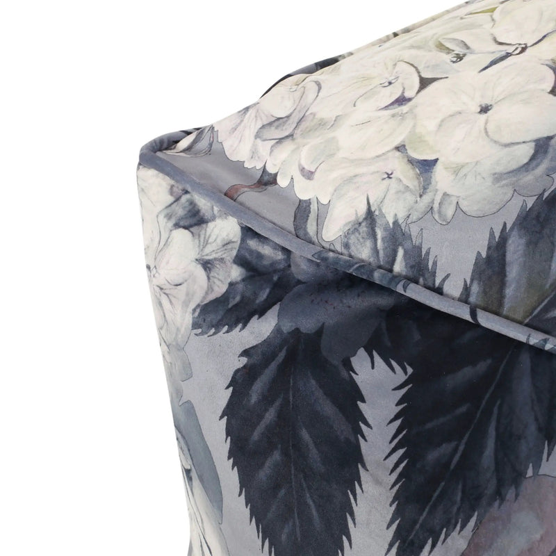 Hazel - Large Square Pouf With Flower Print by HouseOfZazla