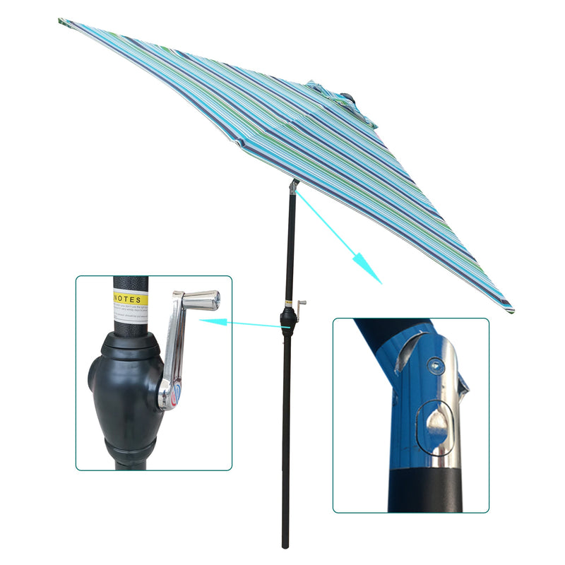 9FT Umbrella Blue Stripes by HouseOfZazla