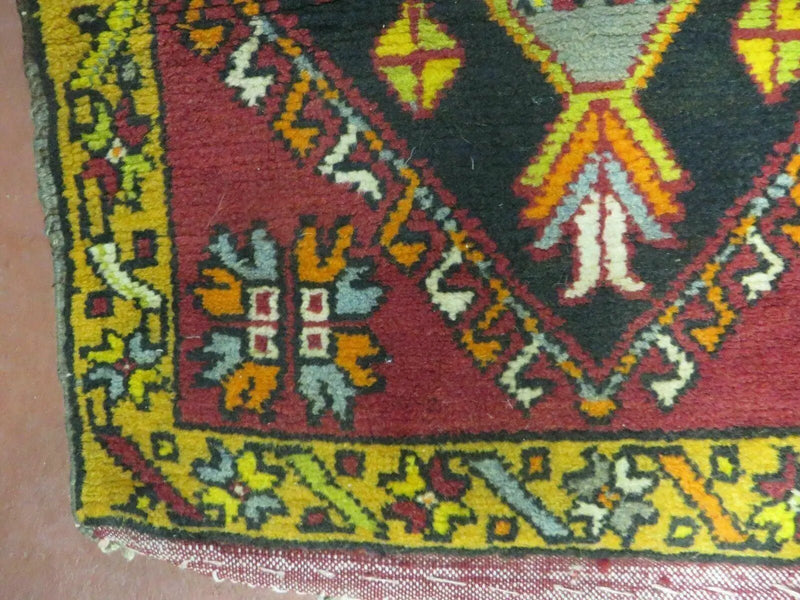 19" X 42" Antique Handmade Turkish Colorful Oushak Oshak Yastik Wool Rug Mat by Jewel Rugs
