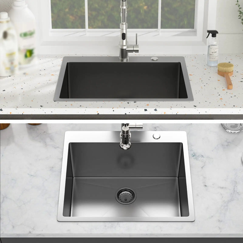 Topmount Kitchen Sink 16 Gauge, Single Bowl by HouseOfZazla
