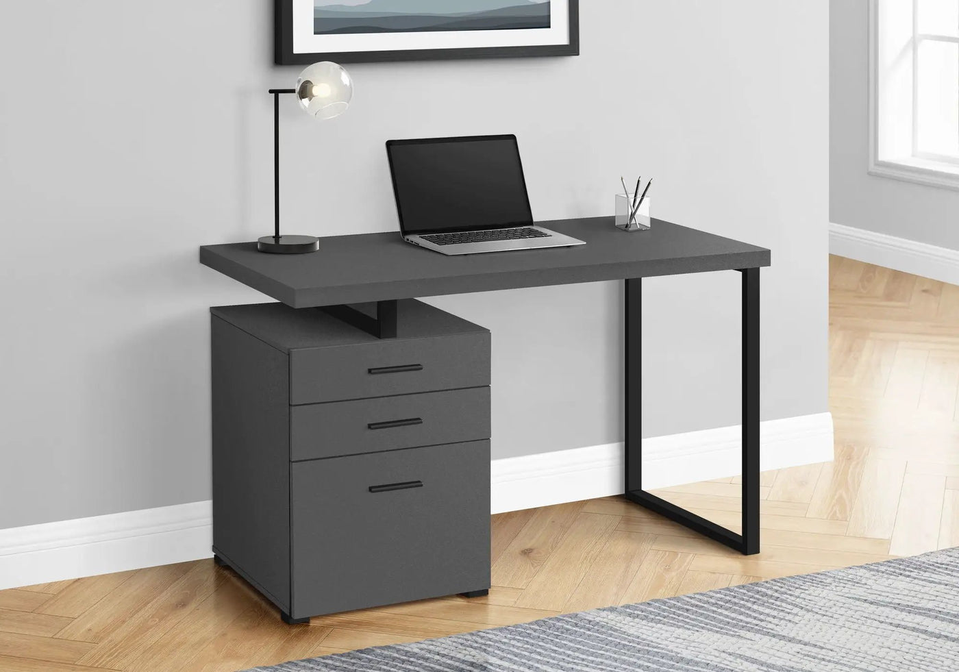 Computer Desk For Home Office, Left or Right Setup with Storage Drawers by HouseOfZazla