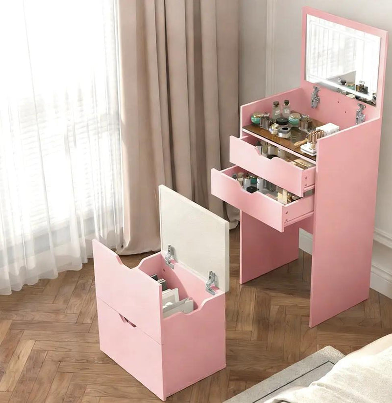 3-in-1 Multifunctional Dressing Table and Stool Set by HouseOfZazla