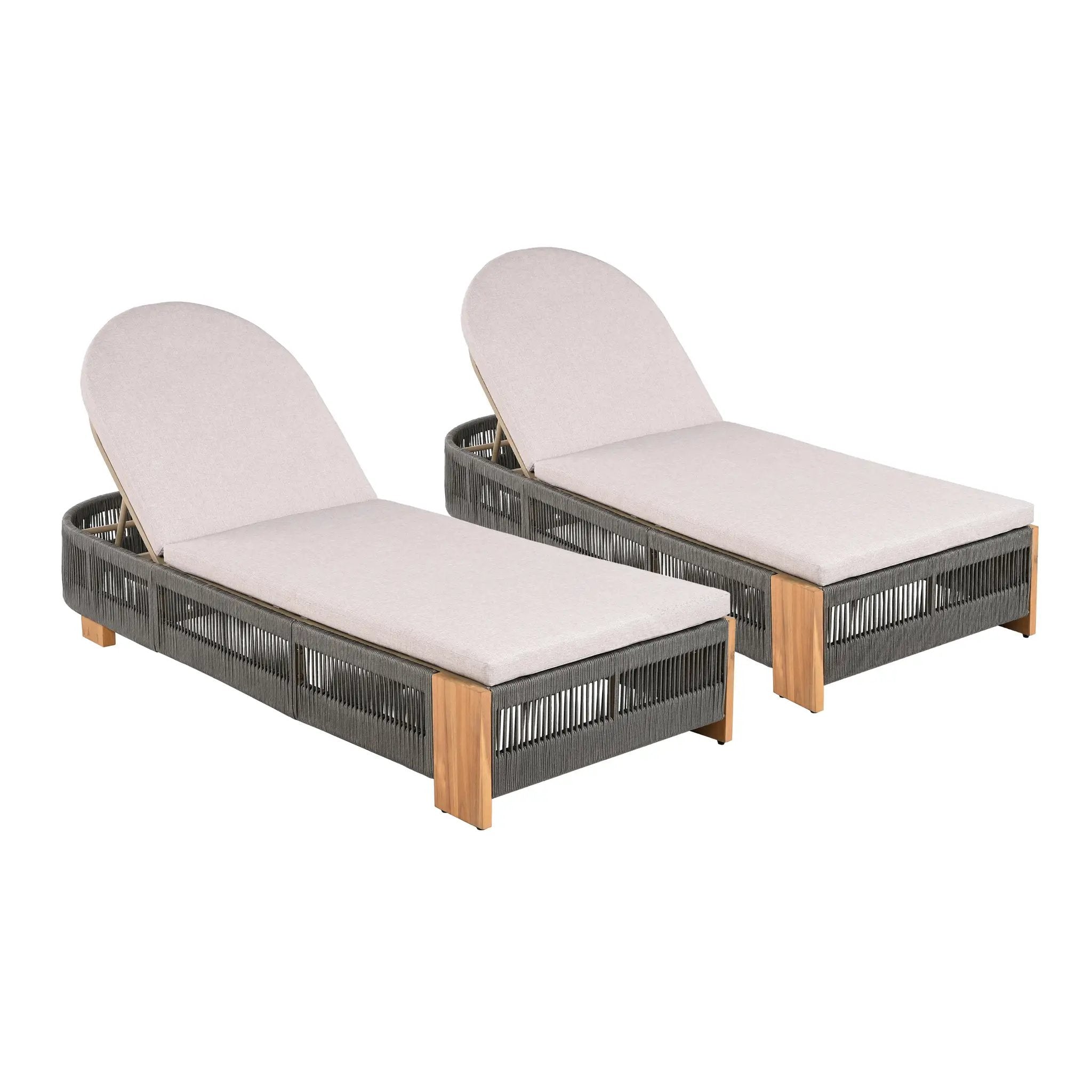 Outdoor Chaise Lounge Chair with Adjustable Backrest and Cushion by HouseOfZazla