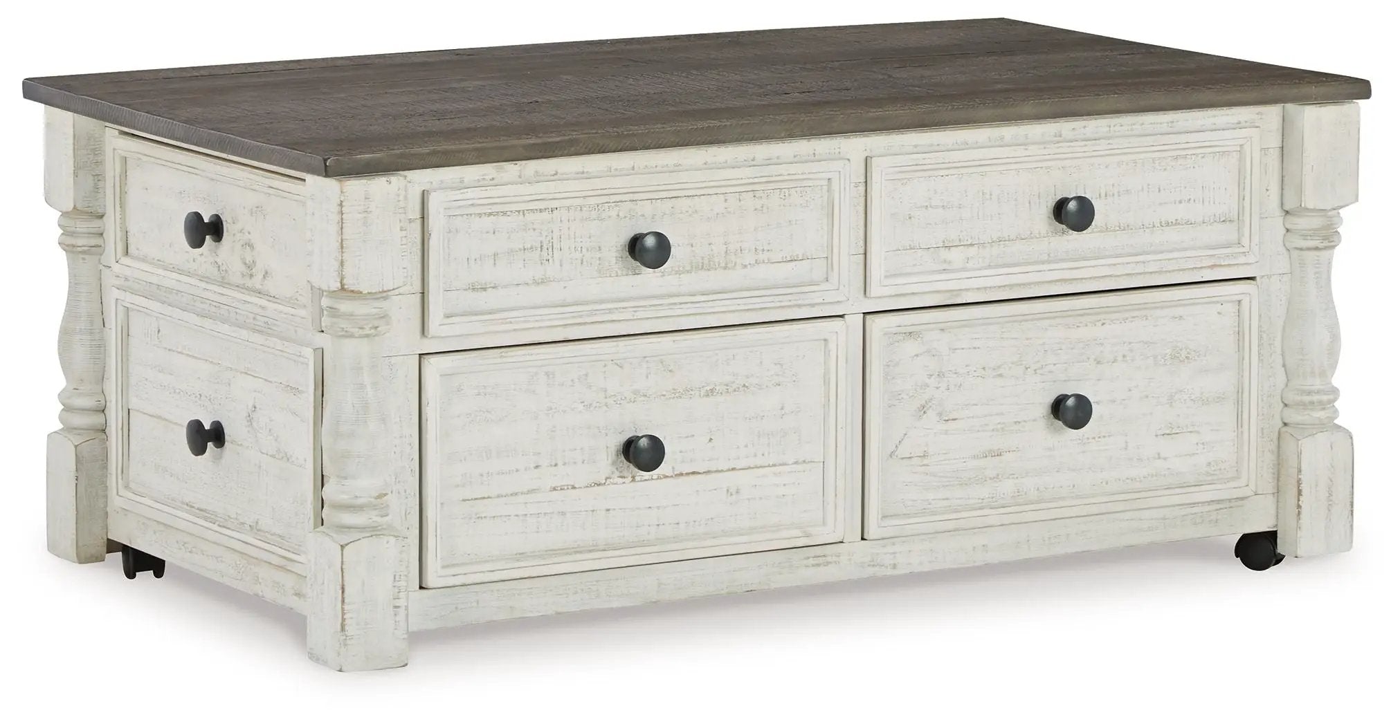Havalance - Lift Top Cocktail Table with Storage Drawers - White / Gray by Unique Piece Furniture