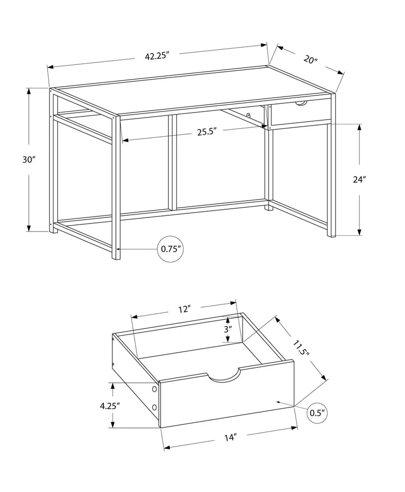 Computer Desk For Home Office, 1 Storage Drawer, Contemporary & Modern by Unique Piece Furniture