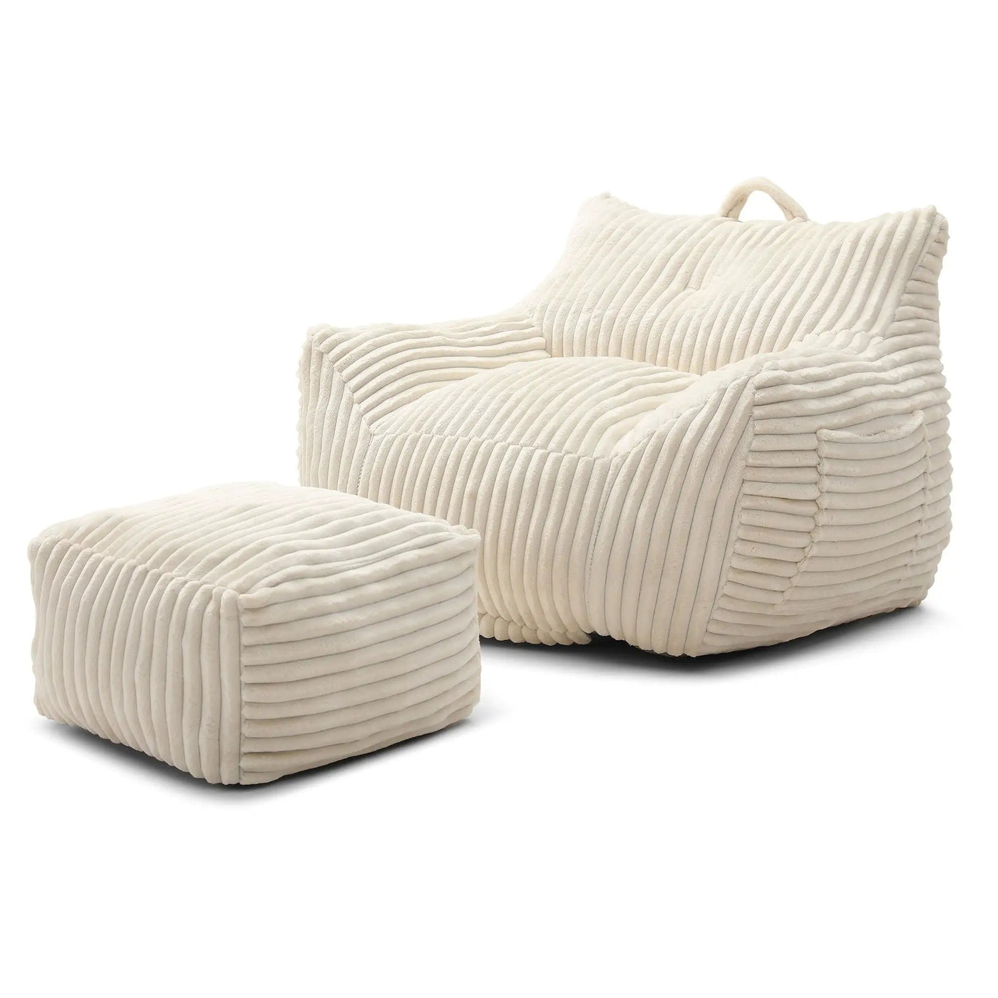 Giant Bean Bag Chair With Armrests And Footstool by HouseOfZazla