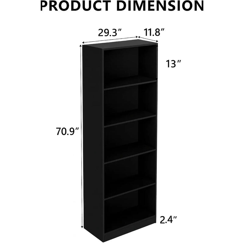 5 Tier Bookshelf Storage Cabinet With Anti-Tip Kit by HouseOfZazla